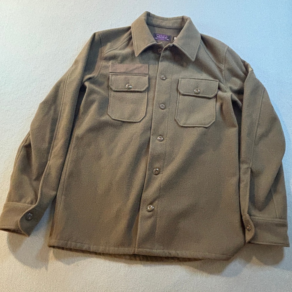 Mishka Brooklyn New York Mens L Military Olive Fleece Button Up Shirt Jacket Y2K